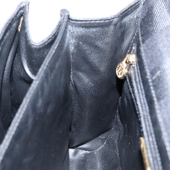 FENDI Pecan Canvas Hand Bag Black Gold Auth BA6083