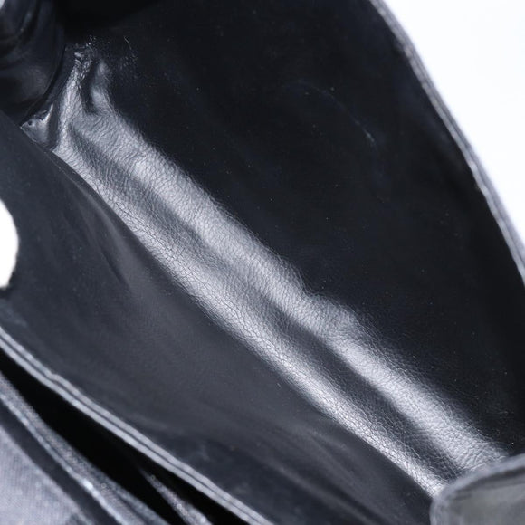 FENDI Pecan Canvas Hand Bag Black Gold Auth BA6083