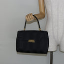 FENDI Pecan Canvas Hand Bag Black Gold Auth BA6083-24