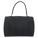 FENDI Pecan Canvas Hand Bag Black Gold Auth BA6083-3