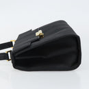 FENDI Pecan Canvas Hand Bag Black Gold Auth BA6083-5