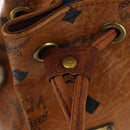 MCM Logogram Vicetos Shoulder Bag PVC Leather Brown Gold Auth BA6085-10