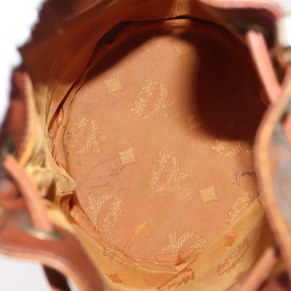 MCM Logogram Vicetos Shoulder Bag PVC Leather Brown Gold Auth BA6085