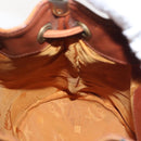 MCM Logogram Vicetos Shoulder Bag PVC Leather Brown Gold Auth BA6085-20