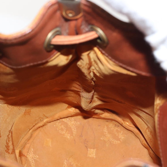 MCM Logogram Vicetos Shoulder Bag PVC Leather Brown Gold Auth BA6085