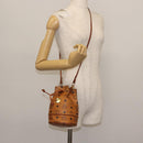 MCM Logogram Vicetos Shoulder Bag PVC Leather Brown Gold Auth BA6085-21