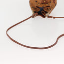 MCM Logogram Vicetos Shoulder Bag PVC Leather Brown Gold Auth BA6085-7