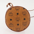 MCM Logogram Vicetos Shoulder Bag PVC Leather Brown Gold Auth BA6085-5