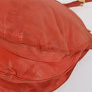 LOEWE Shoulder Bag Leather Orange Gold Auth BA6091-9