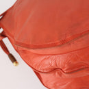 LOEWE Shoulder Bag Leather Orange Gold Auth BA6091-14