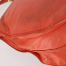 LOEWE Shoulder Bag Leather Orange Gold Auth BA6091-16