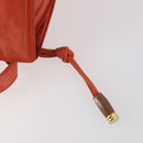 LOEWE Shoulder Bag Leather Orange Gold Auth BA6091-10