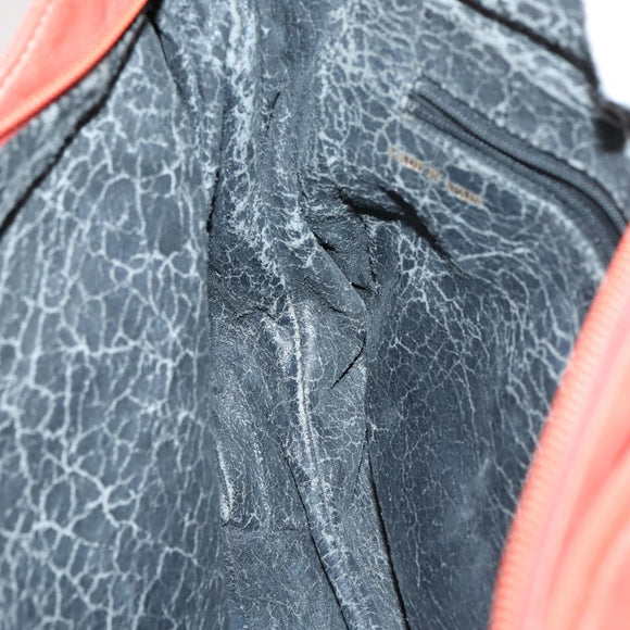 LOEWE Shoulder Bag Leather Orange Gold Auth BA6091