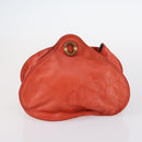 LOEWE Shoulder Bag Leather Orange Gold Auth BA6091-20
