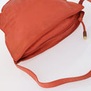 LOEWE Shoulder Bag Leather Orange Gold Auth BA6091-6