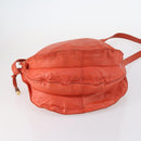 LOEWE Shoulder Bag Leather Orange Gold Auth BA6091-5