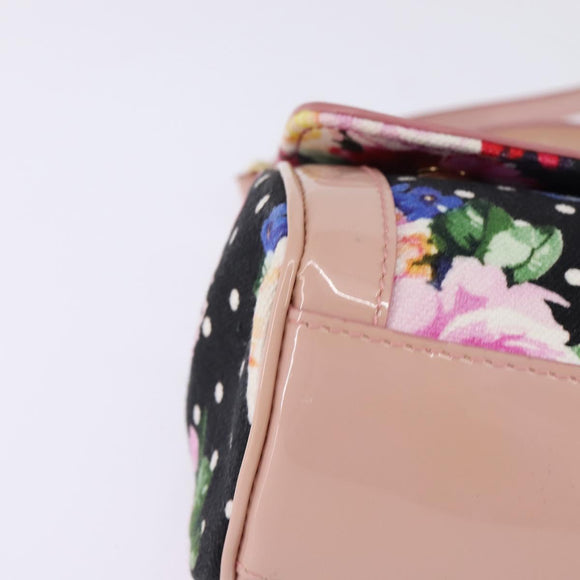 DOLCE&GABBANA Hand Bag Canvas Black Gold Auth BA6092