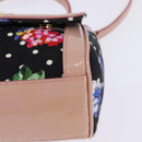 DOLCE&GABBANA Hand Bag Canvas Black Gold Auth BA6092-15