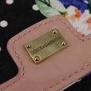 DOLCE&GABBANA Hand Bag Canvas Black Gold Auth BA6092-18