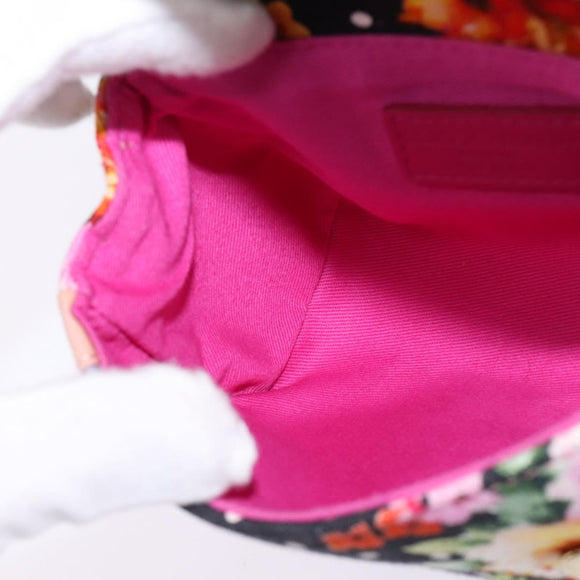 DOLCE&GABBANA Hand Bag Canvas Black Gold Auth BA6092