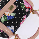 DOLCE&GABBANA Hand Bag Canvas Black Gold Auth BA6092-6