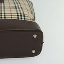 BURBERRY Nova Check Tote Bag Canvas Beige Silver Auth BA610-11