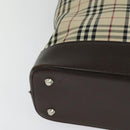 BURBERRY Nova Check Tote Bag Canvas Beige Silver Auth BA610-12
