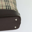 BURBERRY Nova Check Tote Bag Canvas Beige Silver Auth BA610-13
