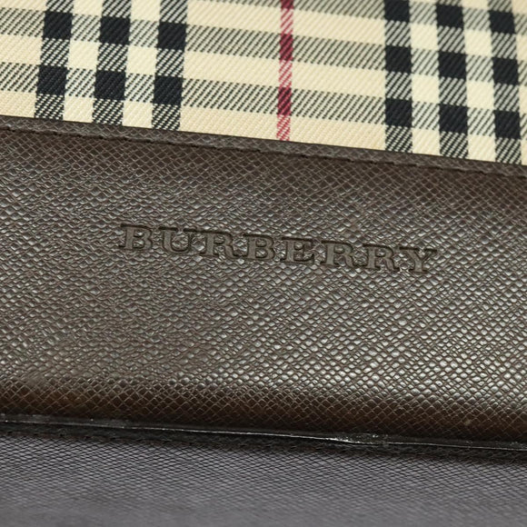 BURBERRY Nova Check Tote Bag Canvas Beige Silver Auth BA610