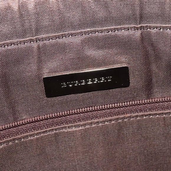 BURBERRY Nova Check Tote Bag Canvas Beige Silver Auth BA610