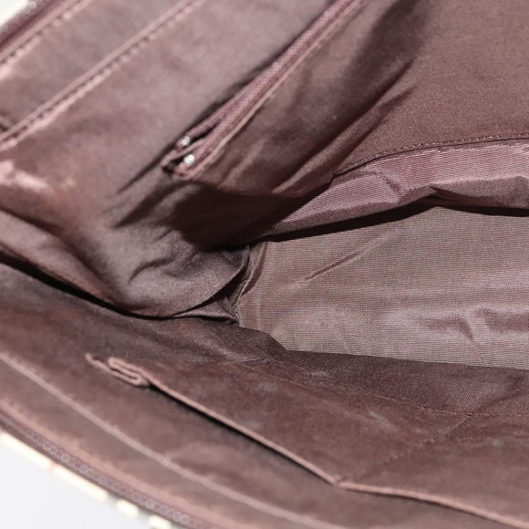 BURBERRY Nova Check Tote Bag Canvas Beige Silver Auth BA610