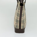 BURBERRY Nova Check Tote Bag Canvas Beige Silver Auth BA610-5