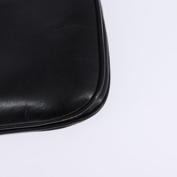 CELINE Shoulder Bag Leather Black Gold Auth BA6109