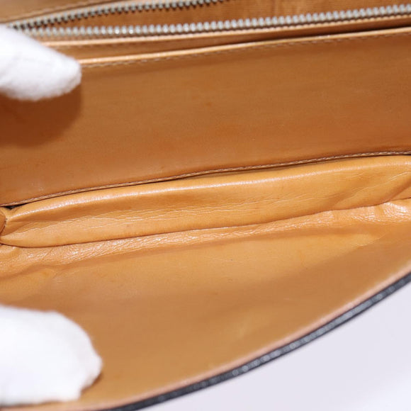 CELINE Shoulder Bag Leather Black Gold Auth BA6109