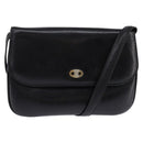 CELINE Shoulder Bag Leather Black Gold Auth BA6109-1
