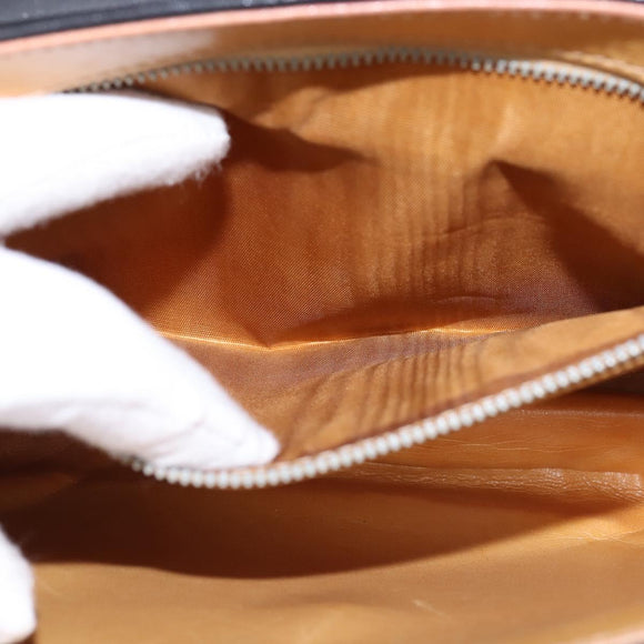 CELINE Shoulder Bag Leather Black Gold Auth BA6109