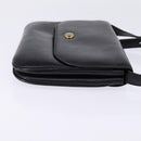 CELINE Shoulder Bag Leather Black Gold Auth BA6109-4