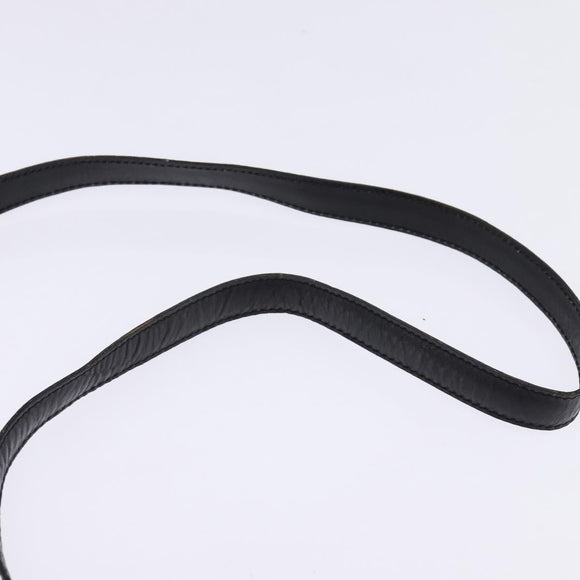 CELINE Shoulder Bag Leather Black Gold Auth BA6109