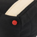 CHANEL Sac Canvas Line Choco Bar Hand Bag Canvas Navy Gold CC Auth BA6110-13