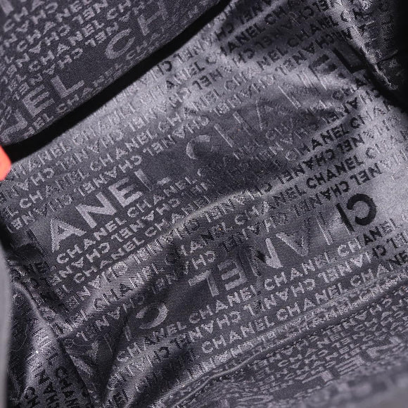 CHANEL Sac Canvas Line Choco Bar Hand Bag Canvas Navy Gold CC Auth BA6110