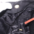 CHANEL Sac Canvas Line Choco Bar Hand Bag Canvas Navy Gold CC Auth BA6110-18