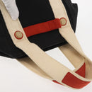 CHANEL Sac Canvas Line Choco Bar Hand Bag Canvas Navy Gold CC Auth BA6110-6