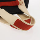 CHANEL Sac Canvas Line Choco Bar Hand Bag Canvas Navy Gold CC Auth BA6110-7