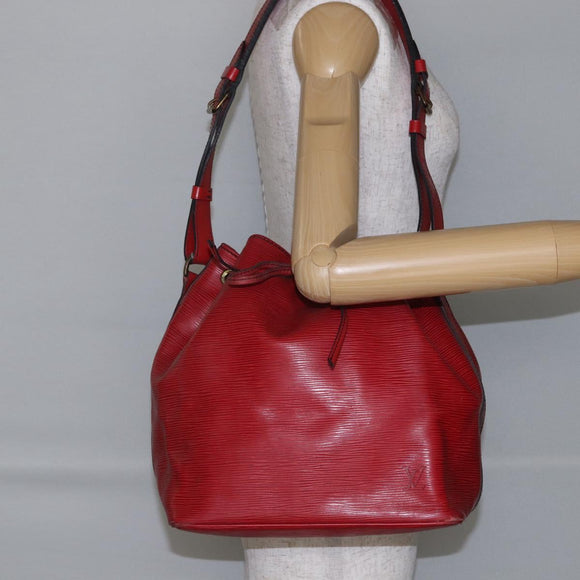 LOUIS VUITTON Epi Petit Noe Shoulder Bag Red M44107 LV Auth BA6116