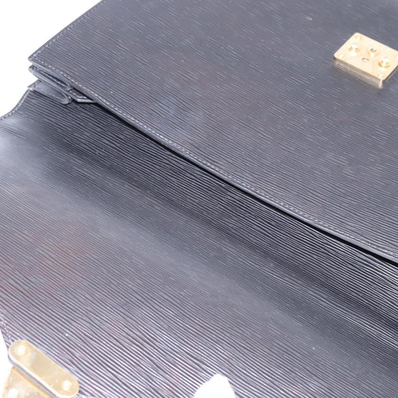 LOUIS VUITTON Epi Serviette Ambassador Business Bag Black M54412 LV Auth BA6117