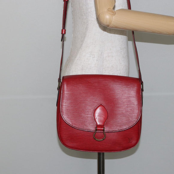 LOUIS VUITTON Epi Saint Cloud GM Shoulder Bag Red M52197 LV Auth BA6120