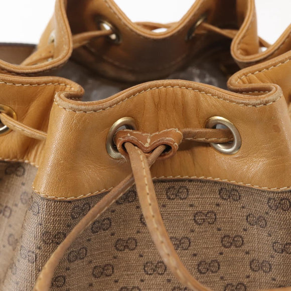 GUCCI Micro GG Supreme Shoulder Bag PVC Beige Gold 001 904 0791 Auth BA6122