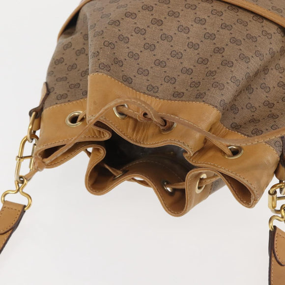 GUCCI Micro GG Supreme Shoulder Bag PVC Beige Gold 001 904 0791 Auth BA6122