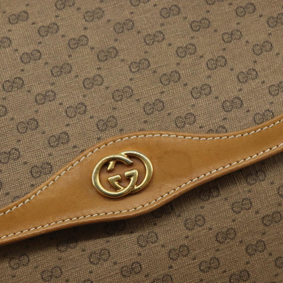 GUCCI Micro GG Supreme Shoulder Bag PVC Beige Gold Auth BA6123