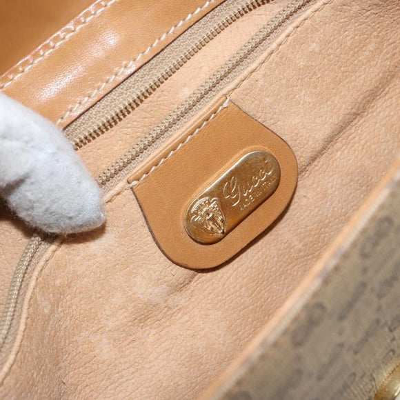 GUCCI Micro GG Supreme Shoulder Bag PVC Beige Gold Auth BA6123